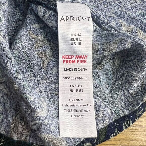 Apricot Paisley Ruffle Top Womens 10 Long Sleeve Pullover Blouse Boho Artsy - Picture 7 of 7